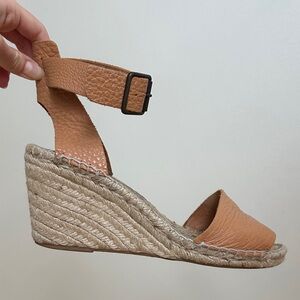 Tan Espadrille Wedge Sandals